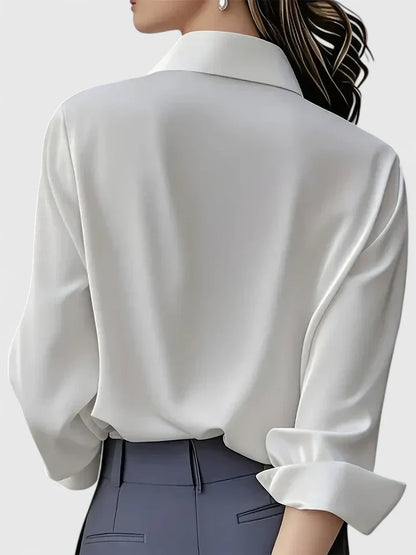 Calantha | Silk Elegant Top in White