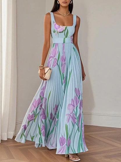 Astrid | Women’s Boho Floral Flowing A Line Dress in Ivory