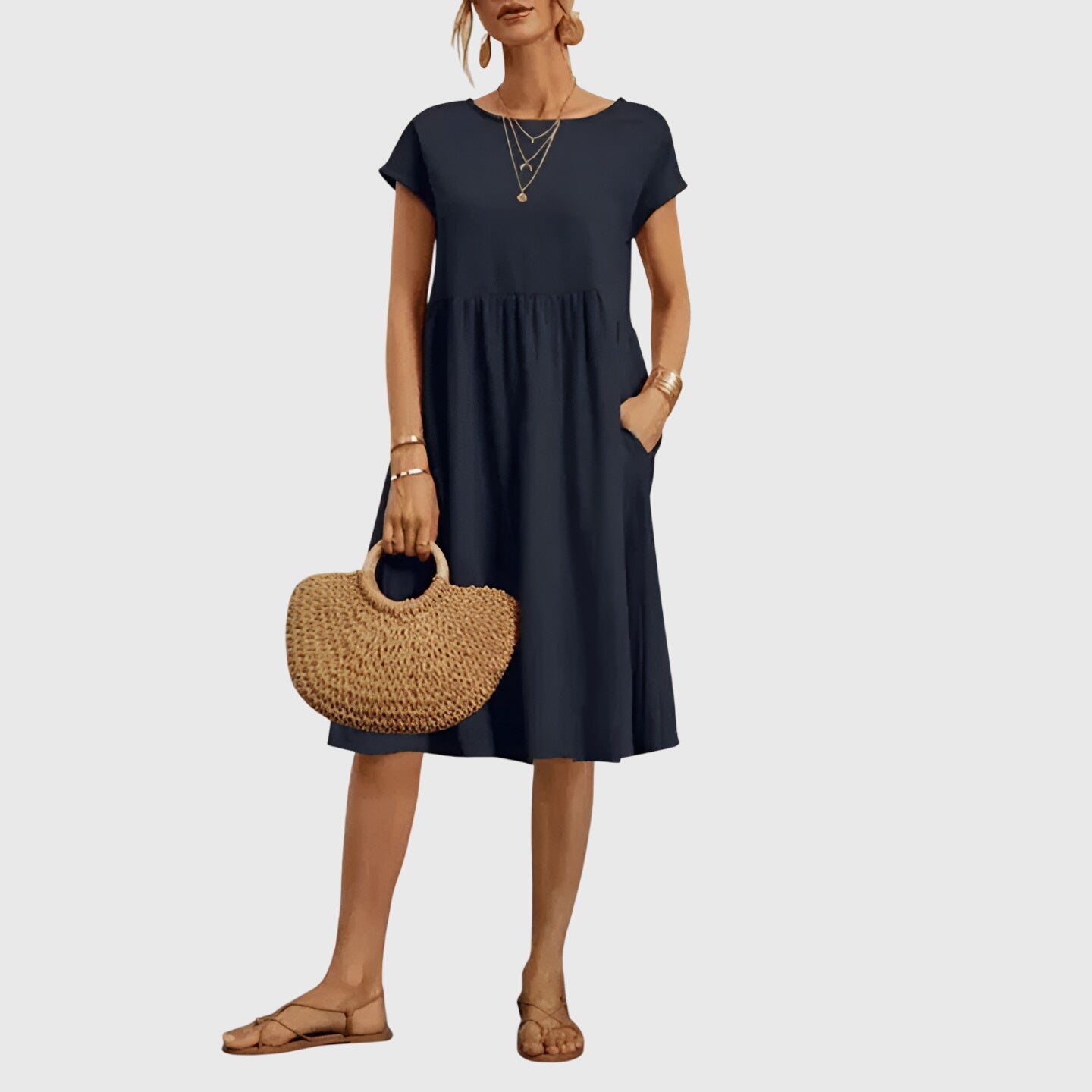 Calista | Elegant Beige Spring Dress