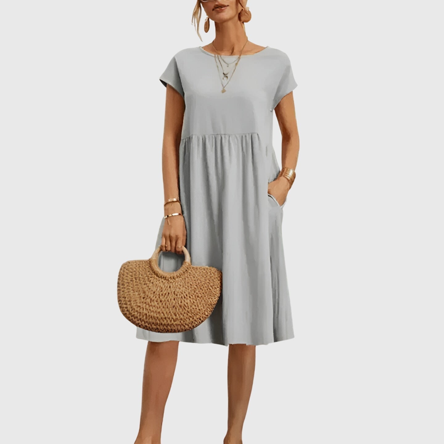 Calista | Elegant Beige Spring Dress