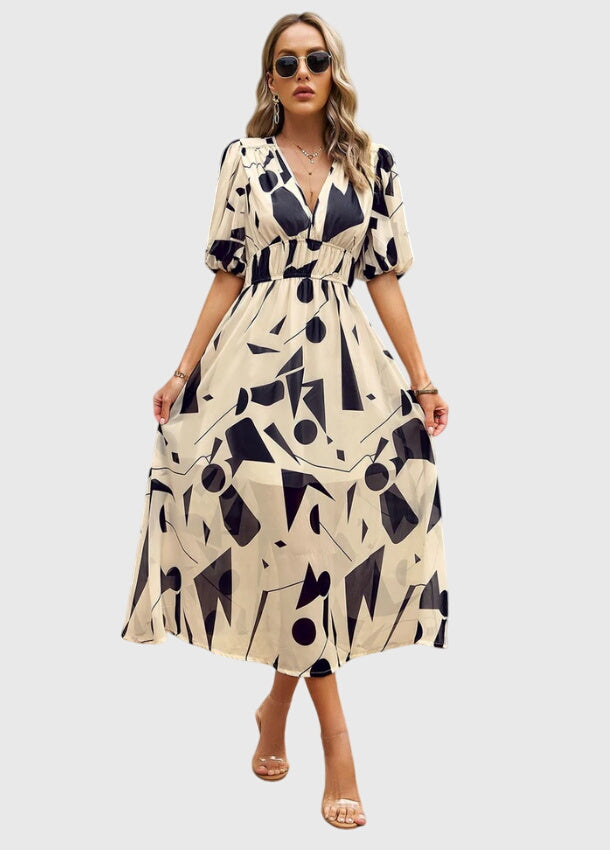 Astrid | Elegant Floral Midi Dress