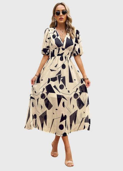 Astrid | Elegant Floral Midi Dress