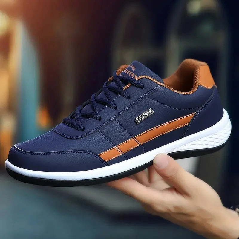 Asher | Men's Lace Up Navy Blue Casual Street Sneakers