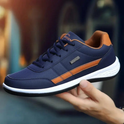 Asher | Men's Lace Up Navy Blue Casual Street Sneakers