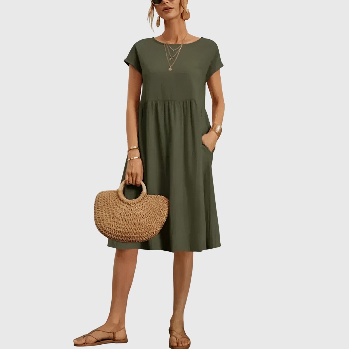 Calista | Elegant Beige Spring Dress
