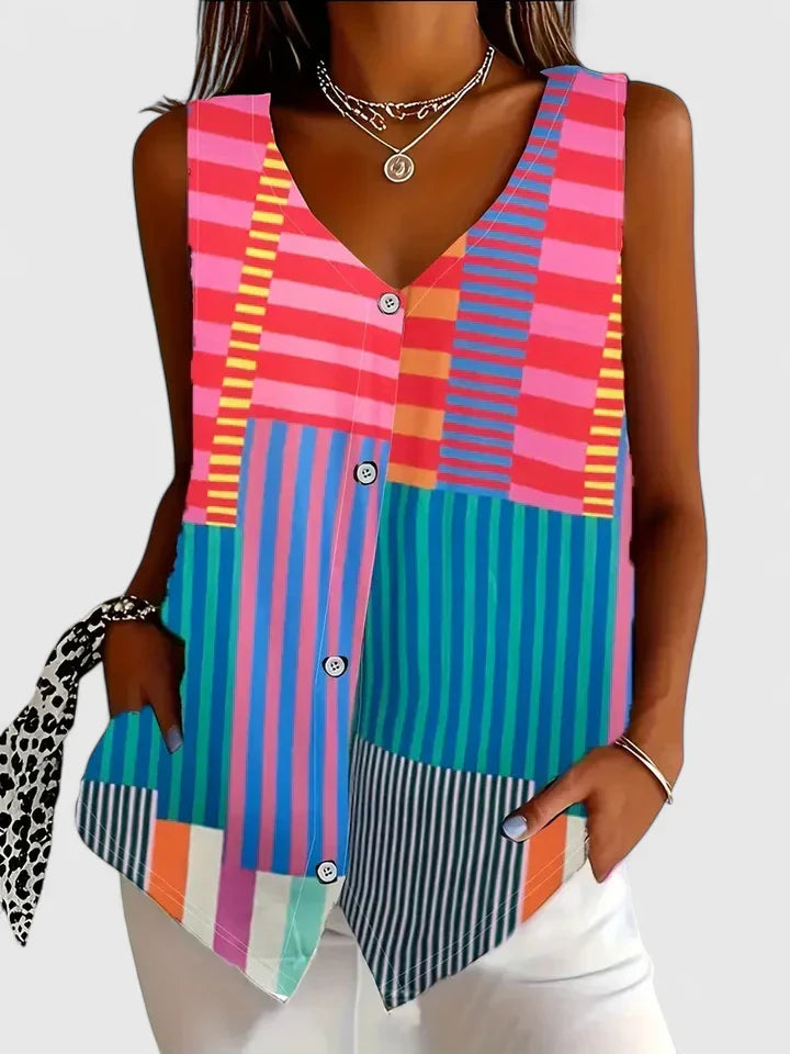 Calantha | Elegant Blouse - Zebra Print Silk