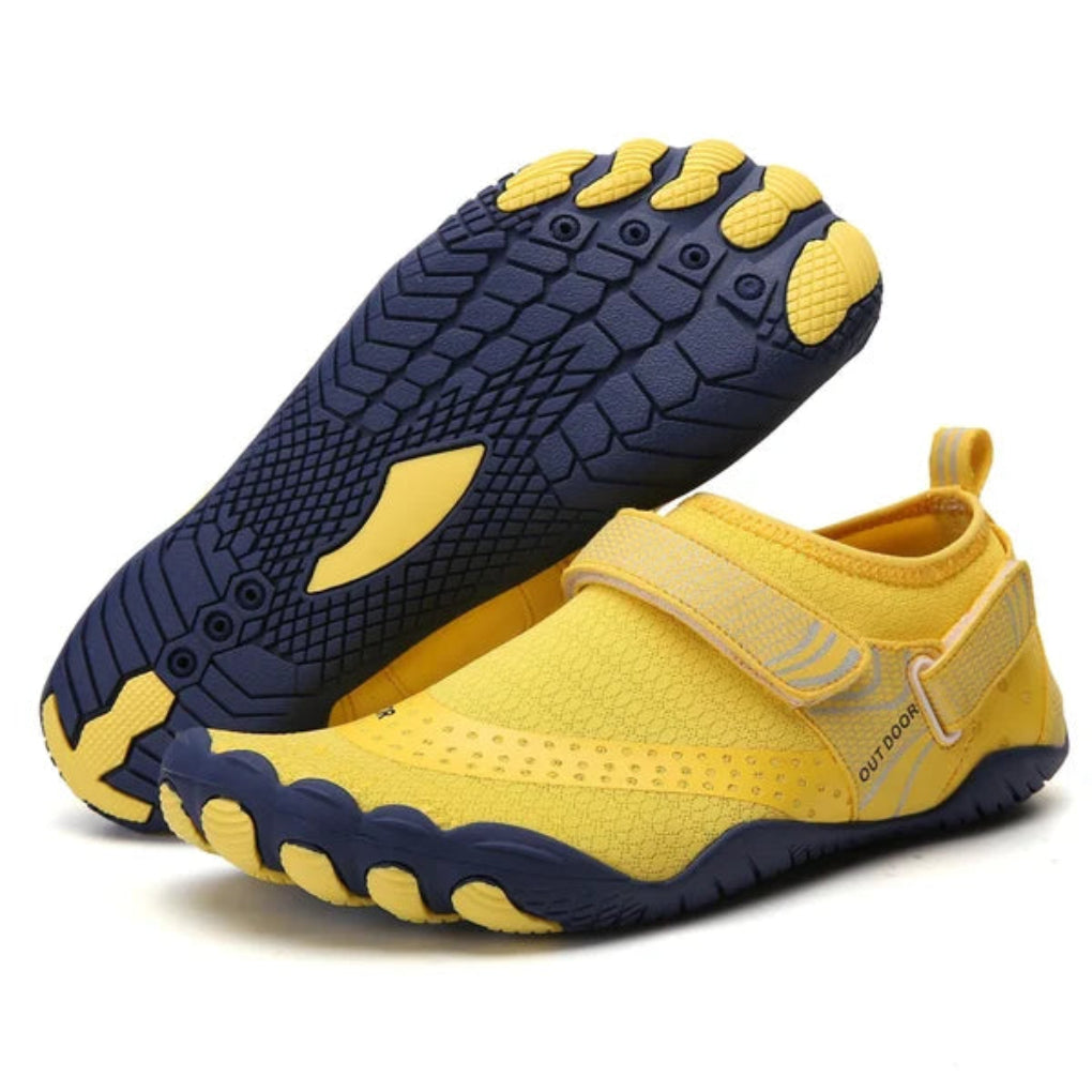Kairos | Unisex Ergonomic Barefoot Water Shoes - Black Grey Mesh