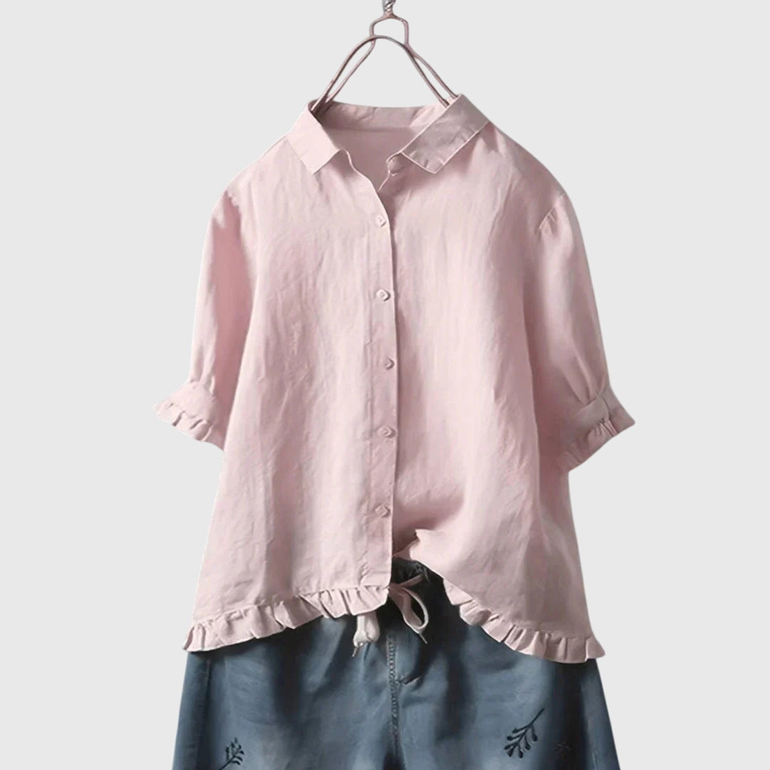 Elegant & Refined White Linen Shirt