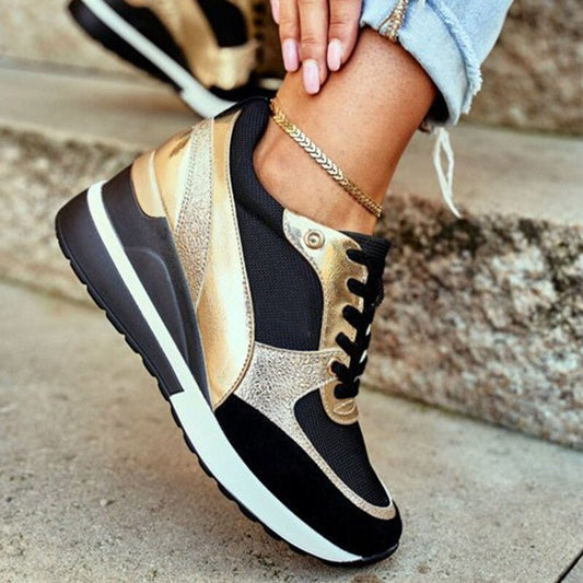 Astrid | Golden Modern Sneakers With Ultimate Comfort