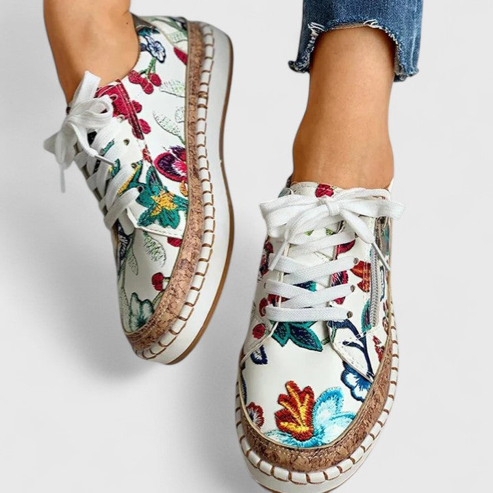 Calanthe | Floral Embroidered Orthopedic Shoes