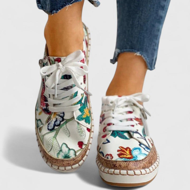 Calanthe | Floral Embroidered Orthopedic Shoes