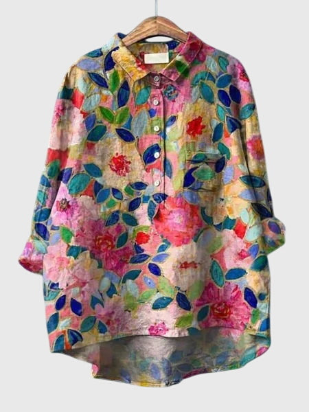Calista | Floral Print Blouse in Vibrant Hues
