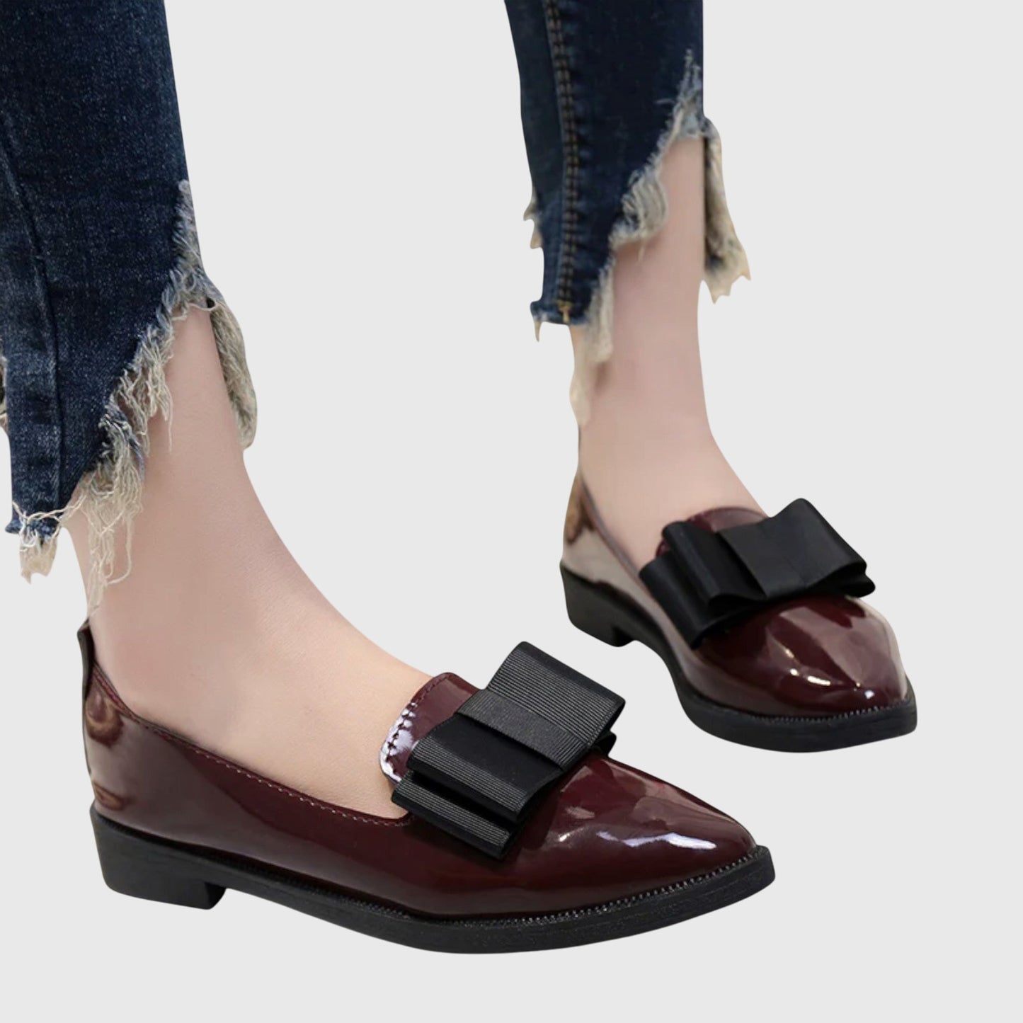 Calista | Burgundy Patent Leather Orthopedic Loafers