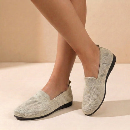 Astrid | Women’s Orthopedic Lightweight Slip-On Shoes - Soft Blue Knit