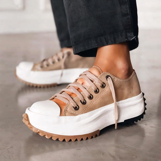 Astrid | Tan Platform Great Sole Sneakers
