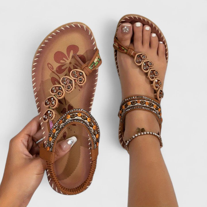 Calantha | Exquisite Black Embellished Elegant Sandals