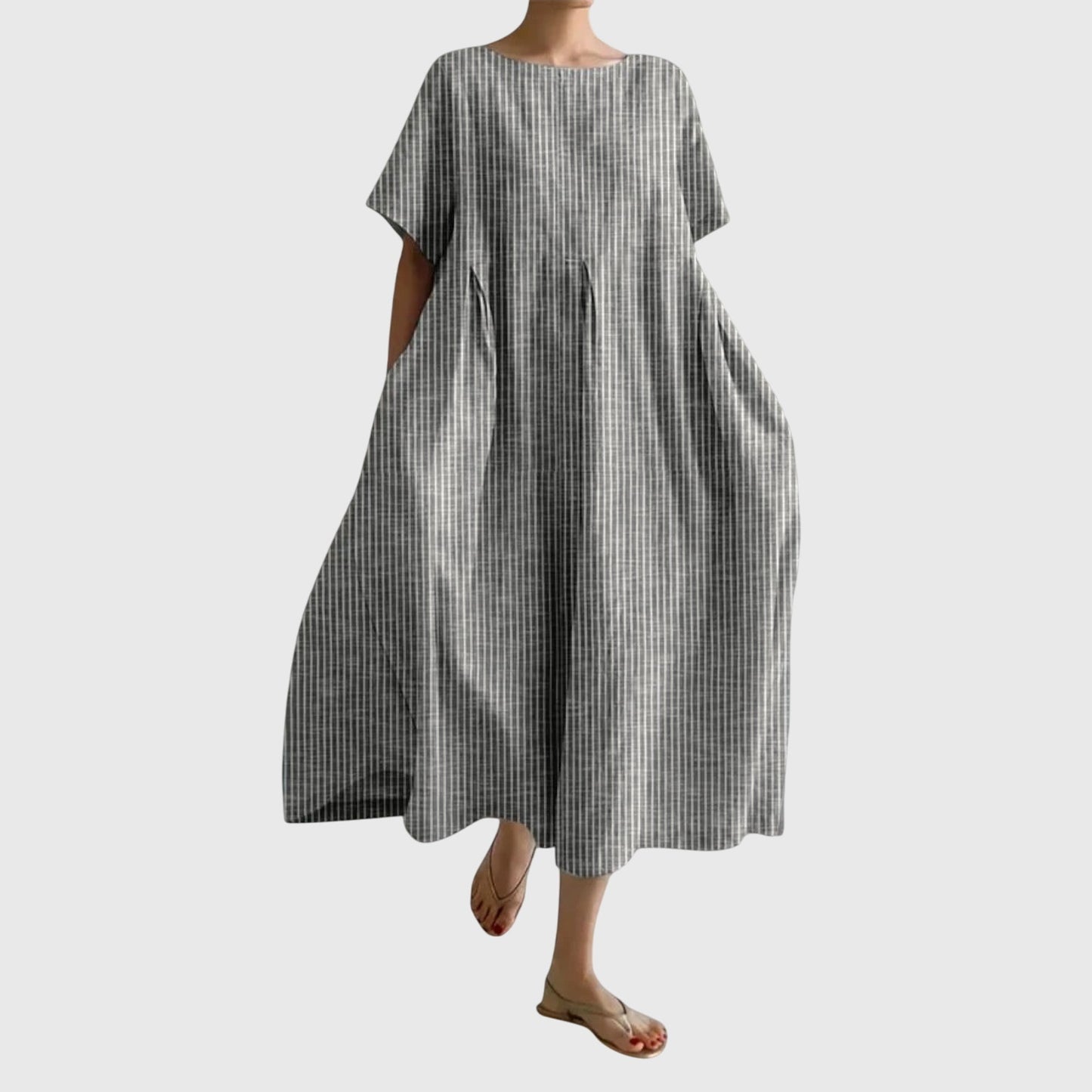 Calista | Terracotta Stripe Long Casual Dress