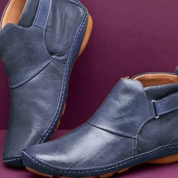 Calantha | Luxury Red Leather Orthopedic Ankle Boots