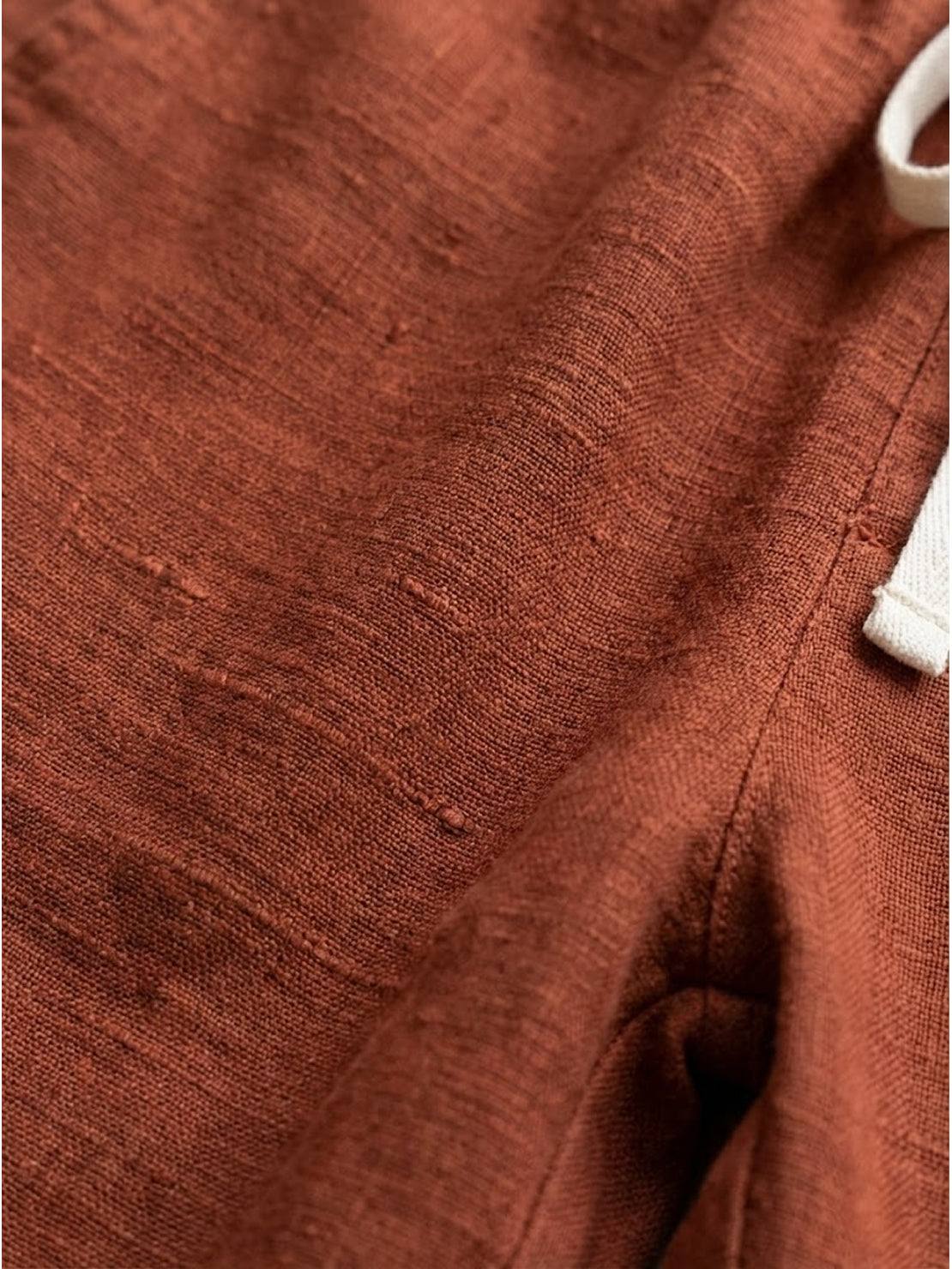 Odette | Women's Light Beige Linen Drawstring Ankle Pants