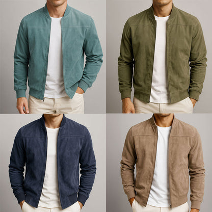 Asher | Tan Modern Minimalist Zip Jacket