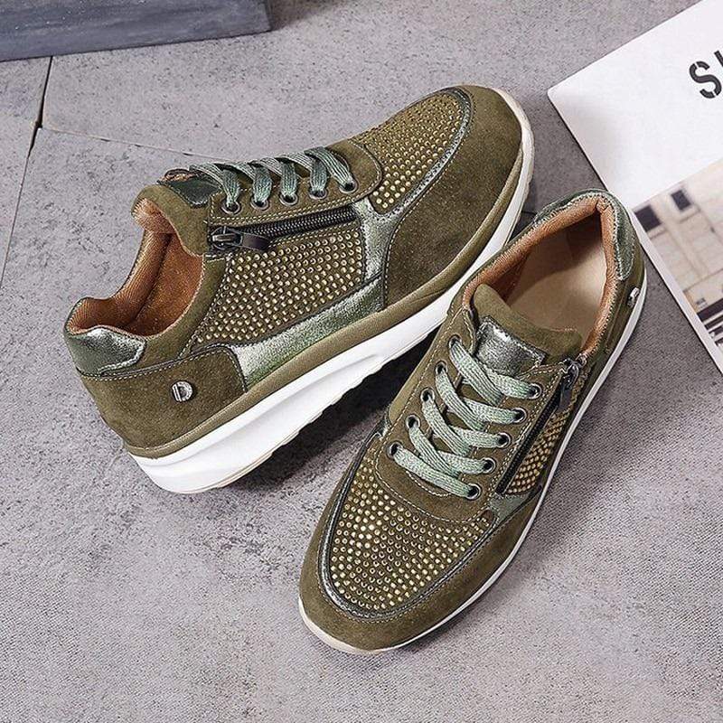 Evelyn | Women's Navy Blue Lace Up Platform Sneakers