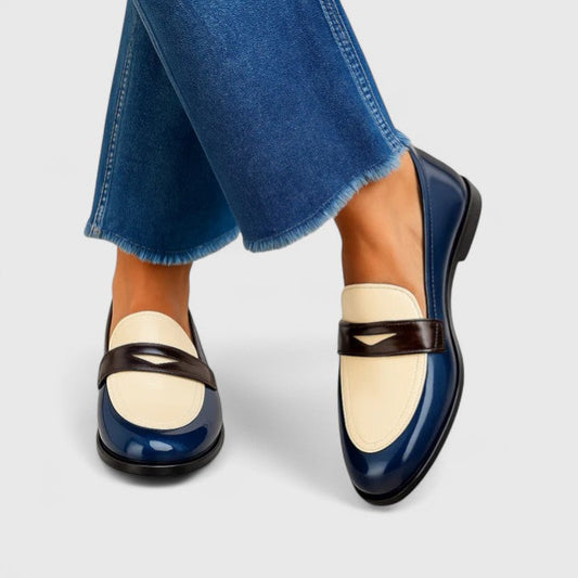 Calantha | Navy Blue Cutout Lightweight Comfort Loafers