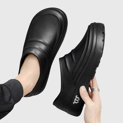 Alethea | Black Slip-On Comfortable And Flexible Clogs