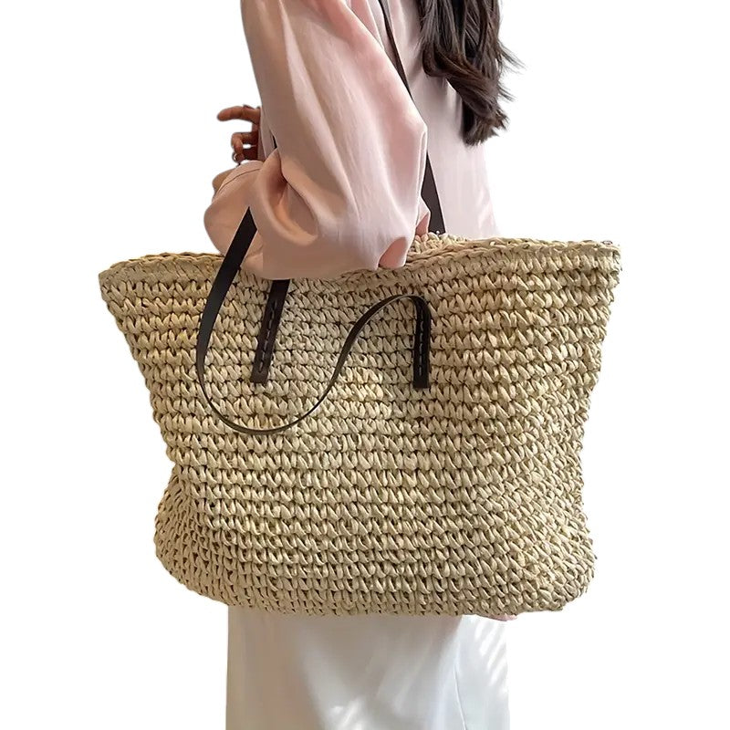 Calista | Women’s Spacious Woven Straw Beach Tote Bag