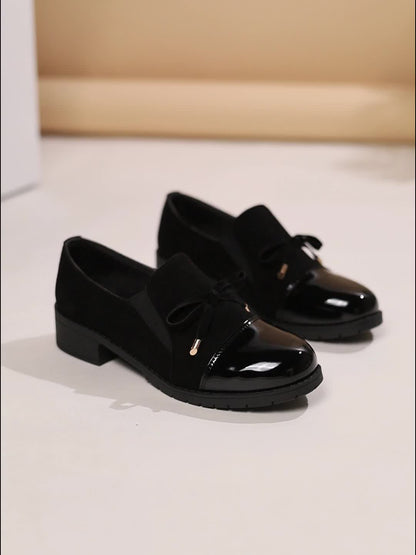 Kaida | Elegant Black Loafers with Gold Accents