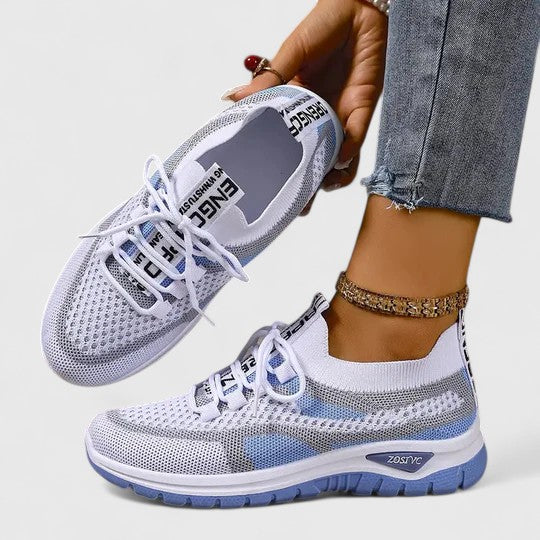 Calantha | Beige Plaid Orthopedic Sneakers