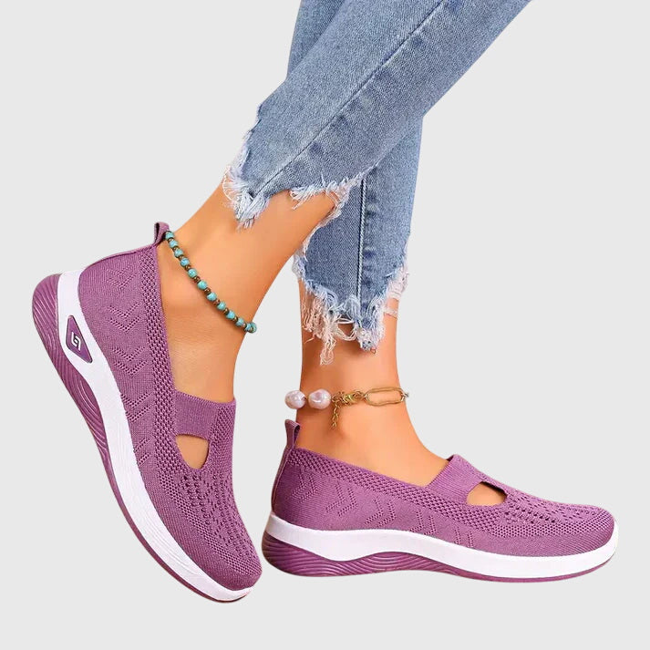 Aria | Black Cutout Orthopedic Walking Shoes
