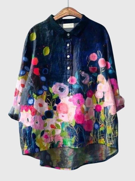 Calista | Floral Print Blouse in Vibrant Hues