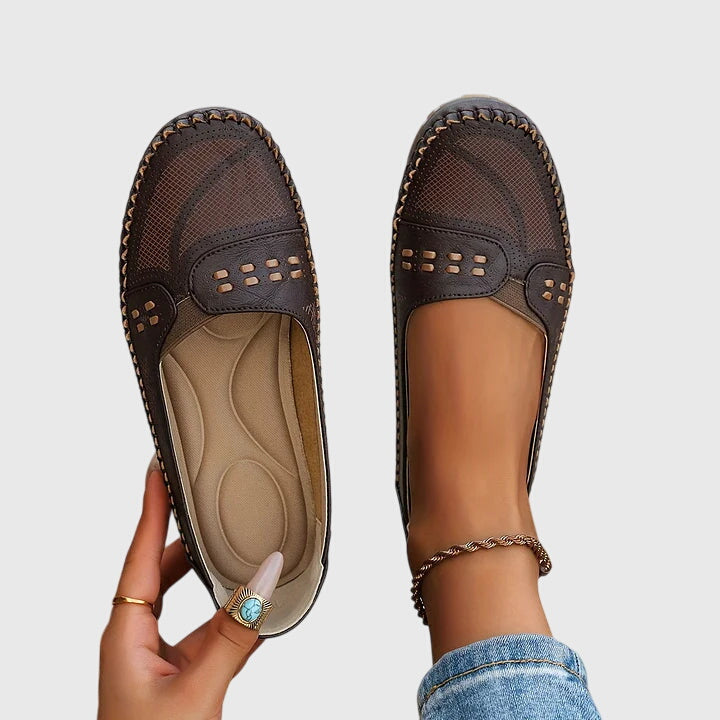 Aurelia | Beige Perforated Orthopedic Shoes
