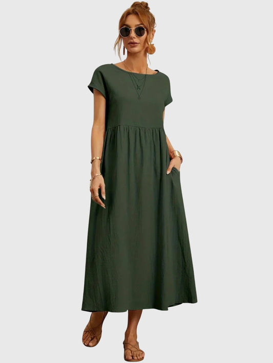 Astrid | Olive Green Casual Pocket Dress