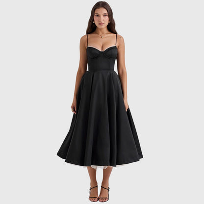 Astrid | Elegant Maxi Dress in Light Blue Satin