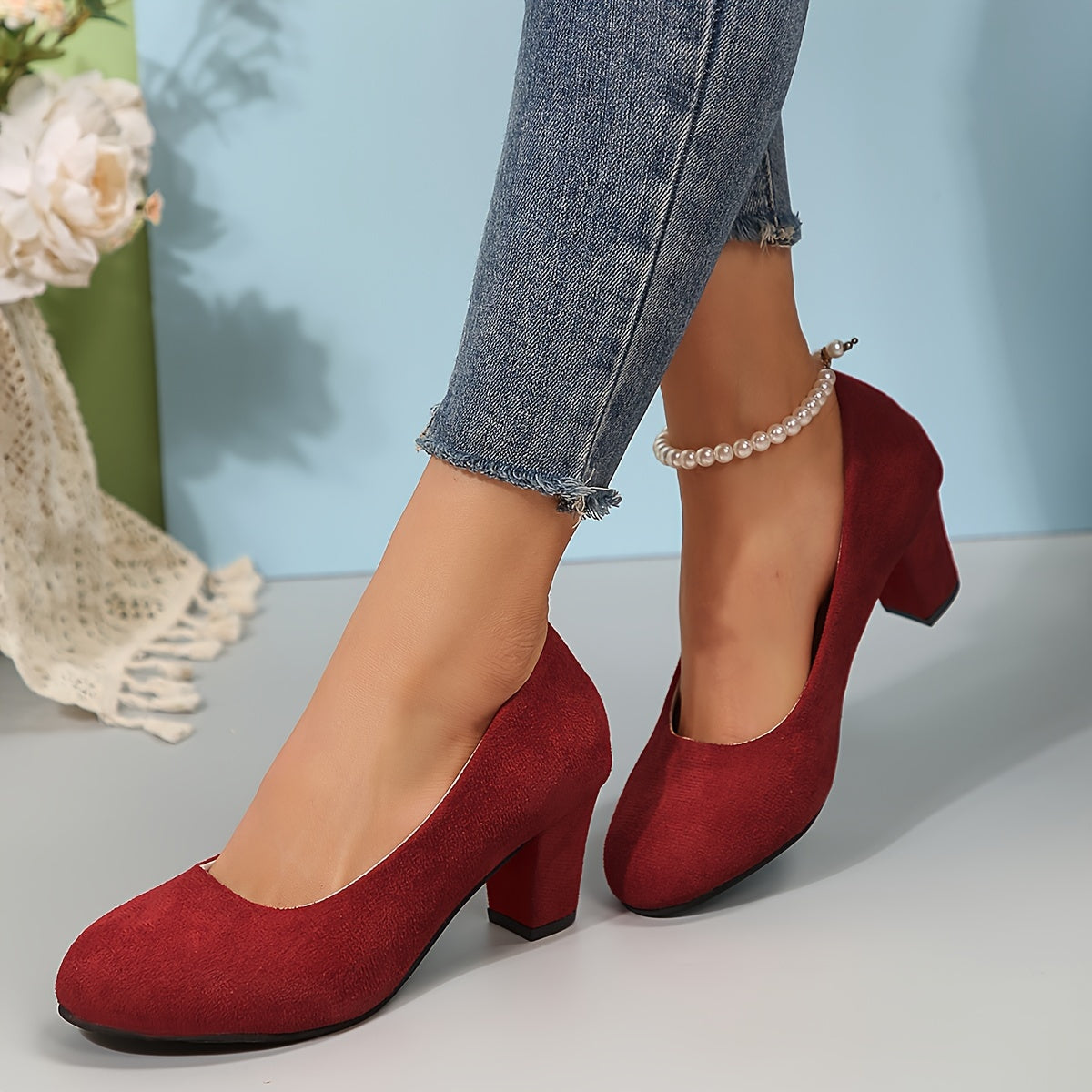 Zara | Black Suede Orthopedic Heels