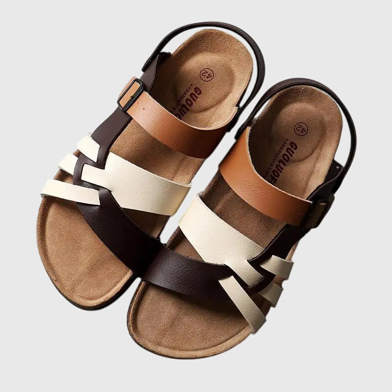 Astrid | Elegant Two-Tone Cozy Orthopedic Sandals