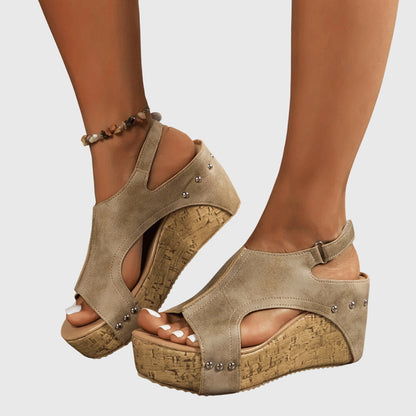 Calista | Beige Suede Orthopedic Sandals