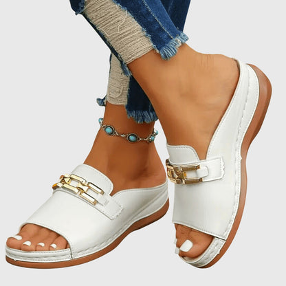 Adriana | Blush Suede Orthopedic Sandals