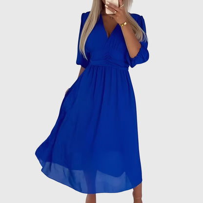 Astrid | Royal Blue Lightweight Silky Chiffon Dress