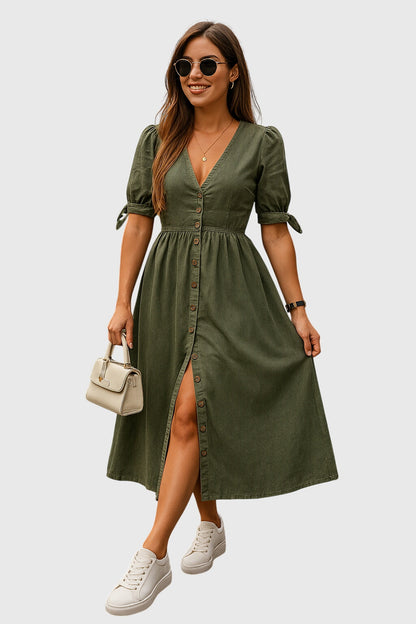 Adeline | Light Blue Elegant Denim Dress
