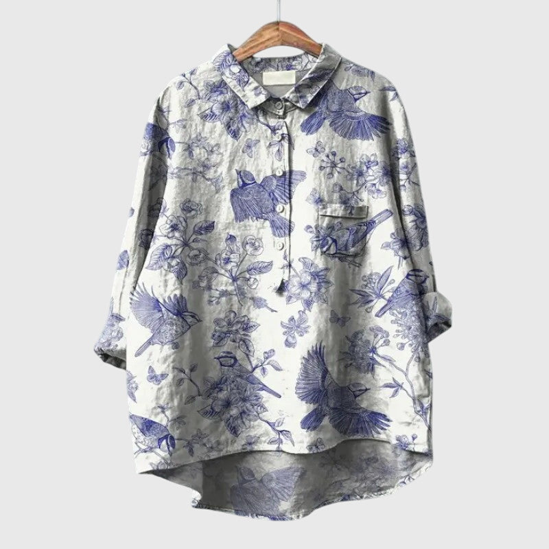 Astrid | Vibrant Floral Silk Blouse