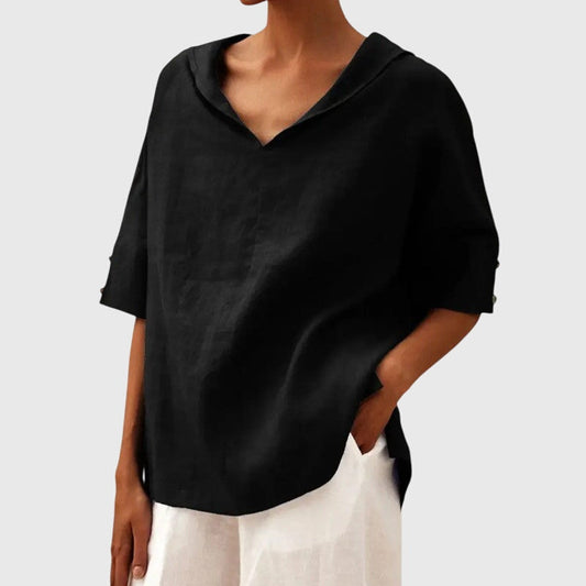 Odessa | Linen Blouse - Black
