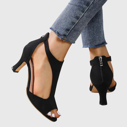 Calista | Blush Suede Orthopedic Heels