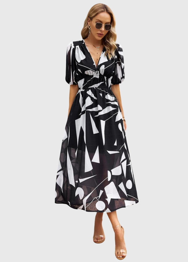 Astrid | Elegant Floral Midi Dress