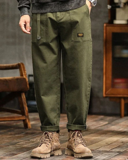 Kaid | Olive Green Classic Cargo Pants