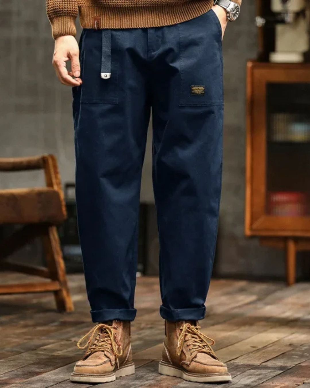 Kaid | Olive Green Classic Cargo Pants