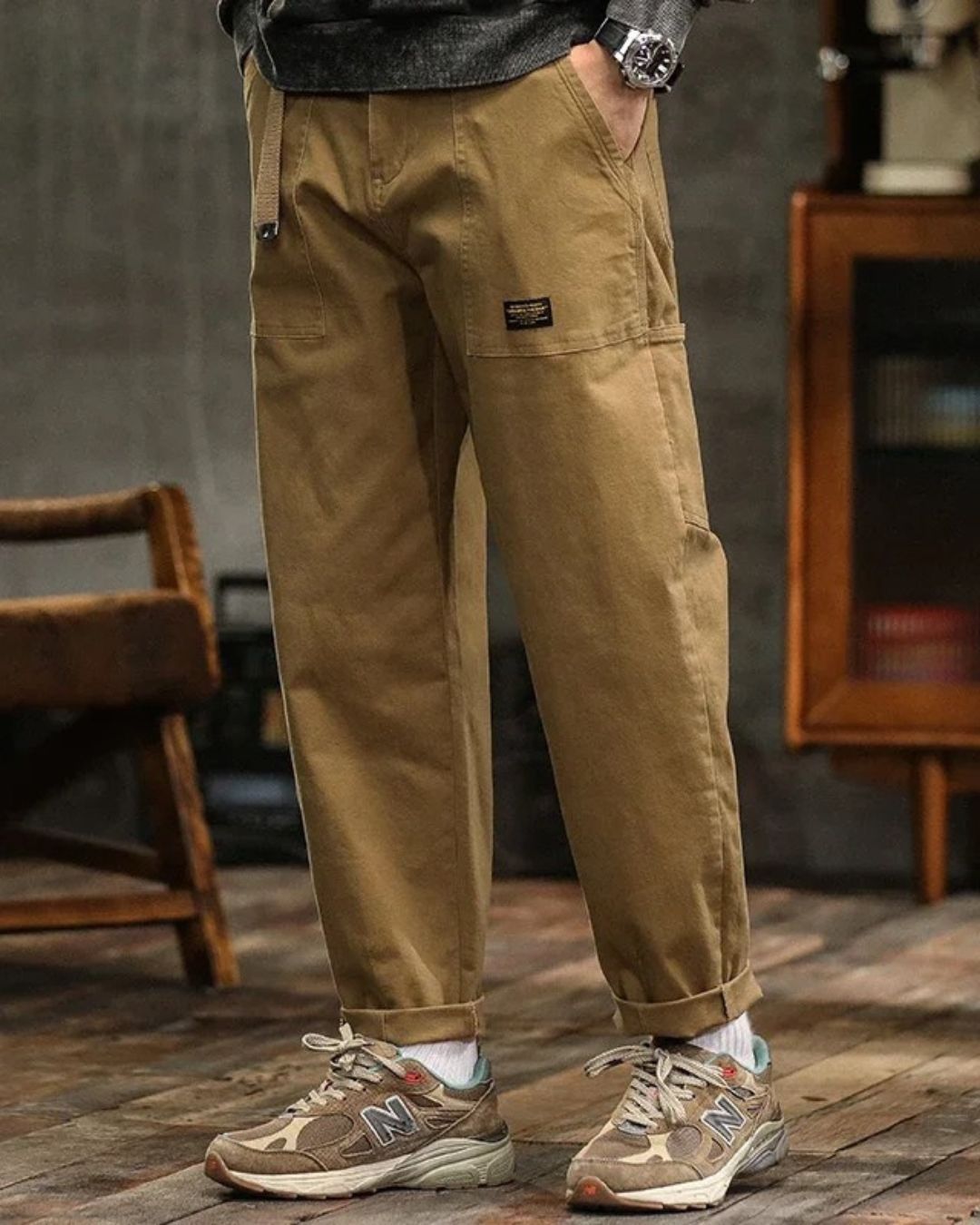Kaid | Olive Green Classic Cargo Pants