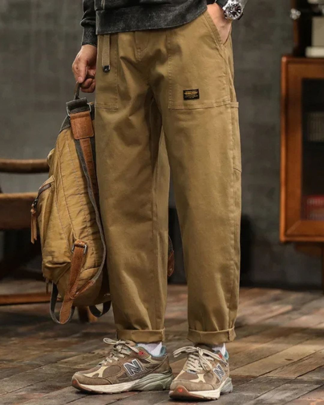 Kaid | Olive Green Classic Cargo Pants
