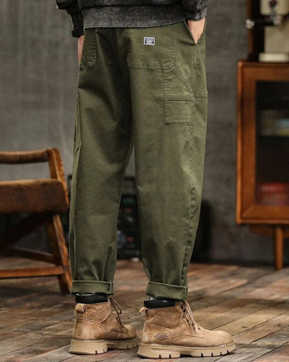 Kaid | Olive Green Classic Cargo Pants